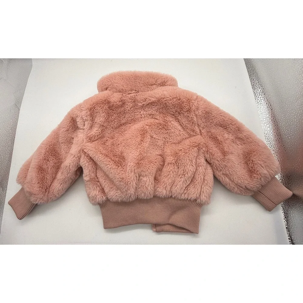 Urban Republic Girls Pink Faux Fur Bomber Jacket 18 Months New With Tags NWT